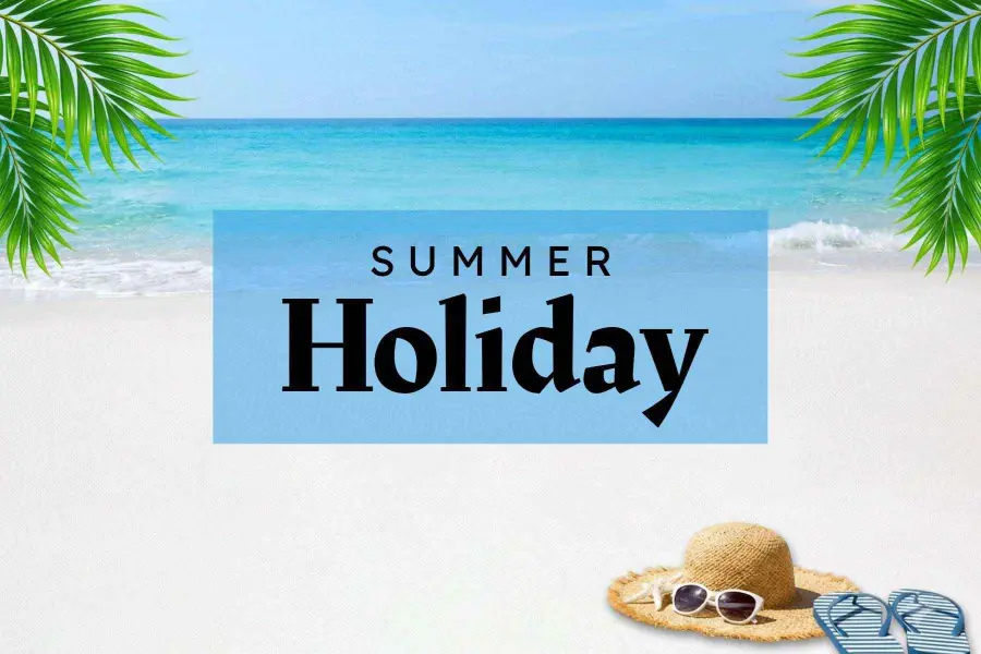 Beachfront Getaway Summer Holiday Postcard Template