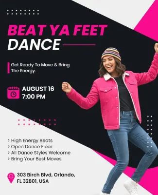 Beat Ya Feet Dance Event Flyer Template