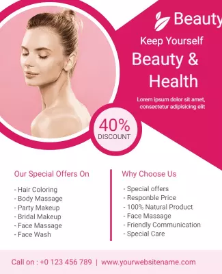 Beauty and Health Services Discount Flyer Template