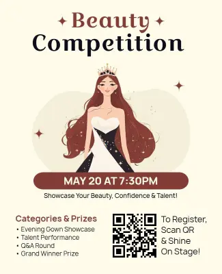 Beauty Competition Event Promotion Flyer Template