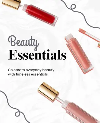 Beauty Essentials Cosmetics Promotion Poster Template