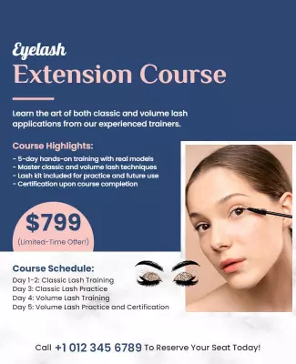 Beauty Eyelash Extension Course Flyer Template