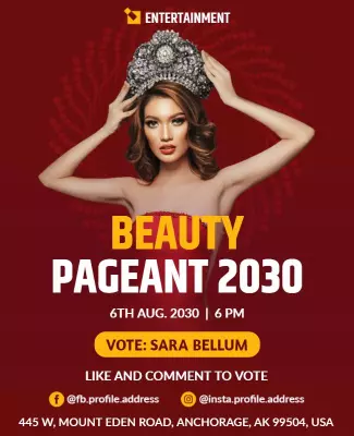 Stunning Glamorous Beauty Pageant 2030 Flyer Template