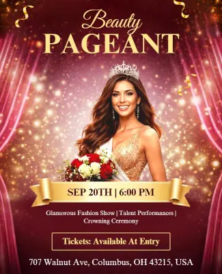 Beauty Pageant Event Announcement Poster Template