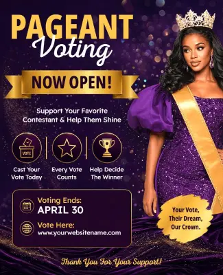 Beauty Pageant Voting Announcement Poster Template