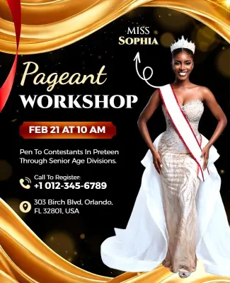 Beauty Pageant Workshop Announcement Flyer Template