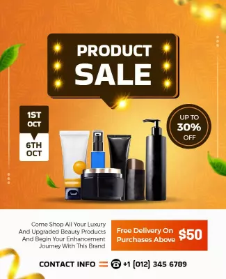 Beauty Product Discount Sale Flyer Template