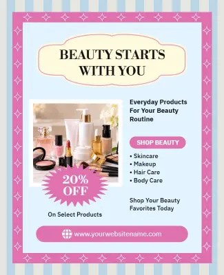 Beauty Products Promotion Flyer Template
