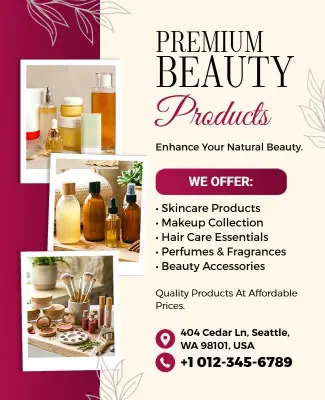 Beauty Products Promotion Poster Template