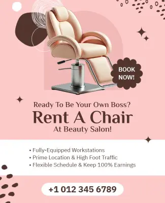 Beauty Salon Chair Rental Flyer Template