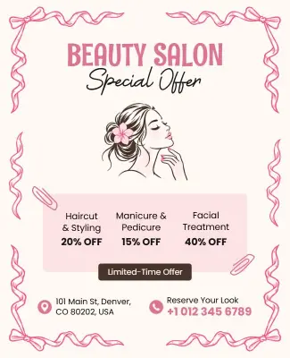 Beauty Salon Special Offer Flyer Template