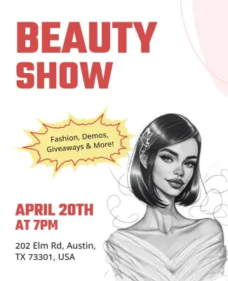 Beauty Show Event with Fashion Demos Flyer Template