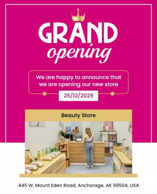 Beauty Store Grand Opening Flyer Template