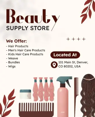 Beauty Supply Store Promotional Flyer Template