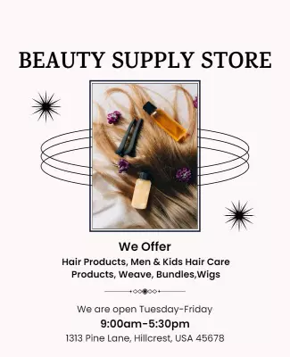 Beauty Supply Store Services Flyer Template