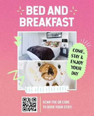 Colorful Playful Booking Bed and Breakfast Flyer Template