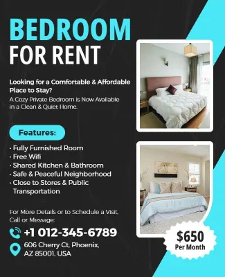 Bedroom Rental Flyer Template