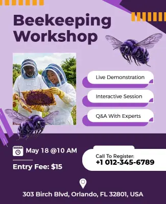 Beekeeping Workshop Flyer Template