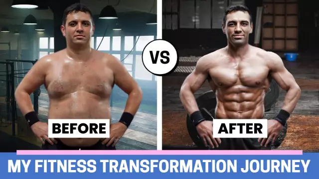 Before After Fitness Transformation Journey YouTube Thumbnail Template