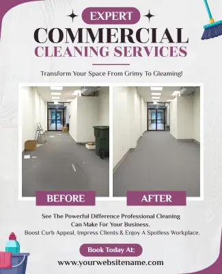 Before and After Expert Commercial Cleaning Services Flyer Template