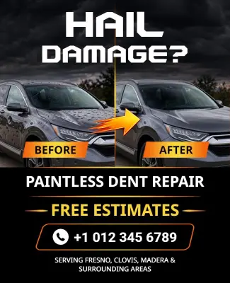 Before and After Hail Damage Repair Flyer Template