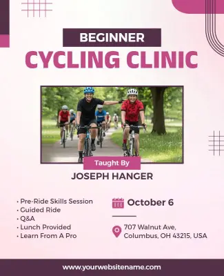 Beginner Cycling Clinic Event Flyer Template