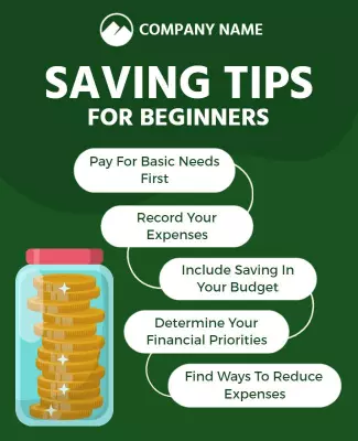 Beginner Financial Saving Tips Flyer Template