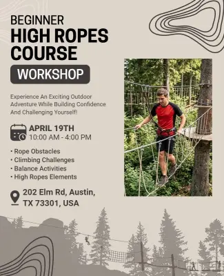 Beginner High Ropes Course Workshop Flyer Template