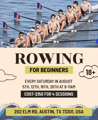 Beginner Rowing Class Promotional Flyer Template