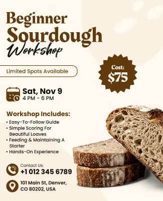 Beginner Sourdough Workshop Flyer Template