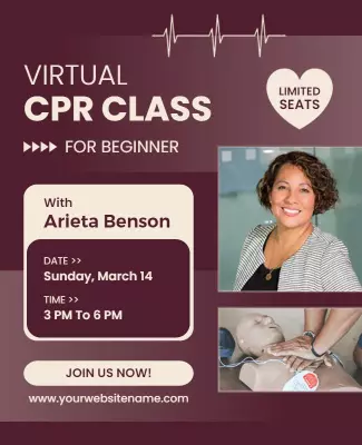 Beginner Virtual Cpr Class Flyer Template
