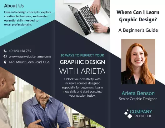 Beginner's Guide to Learning Graphic Design Skills Brochure Template