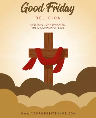 Beige Good Friday Flyer Template
