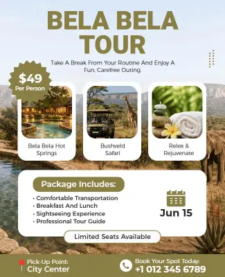 Bela Bela Tour Adventure Package Poster Template