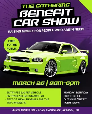 Benefit Car Show Fundraiser Flyer Template