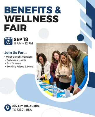Benefits and Wellness Fair Flyer Template
