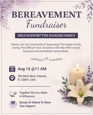 Bereavement Fundraiser Event Flyer Template