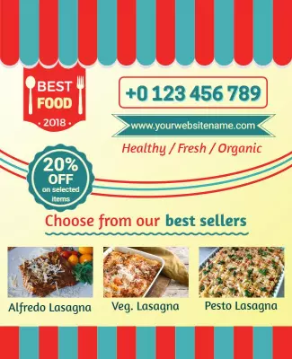 Best Food Lasagna Promotion Flyer Template