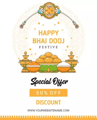 Bhai Dooj Festival Special Offer Flyer Template