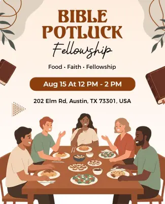 Bible Potluck Fellowship Gathering Flyer Template