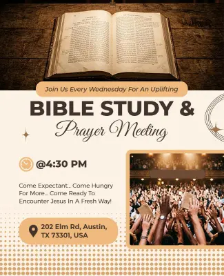 Bible Study and Prayer Meeting Flyer Template