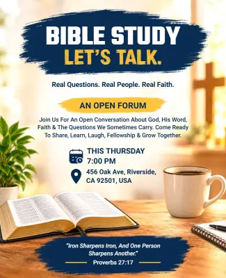 Bible Study Let's Talk Event Flyer Template