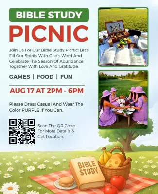 Bible Study Picnic Event Flyer Template