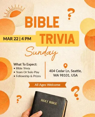 Bible Trivia Event Flyer Template