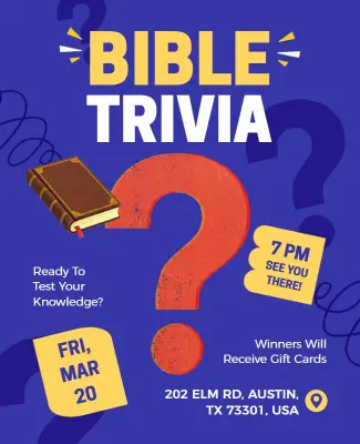 Bible Trivia Night Event Poster Template