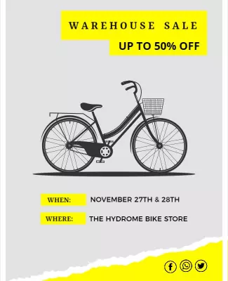 Bicycle Warehouse Sale Discount Flyer Template