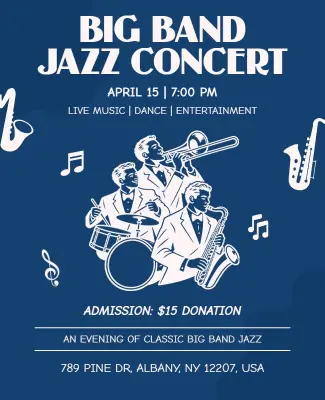 Big Band Jazz Concert Event Flyer Template