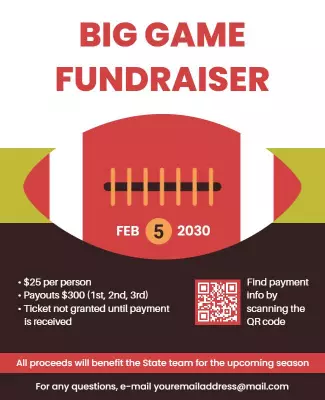 Big Game Fundraiser Event Flyer Template