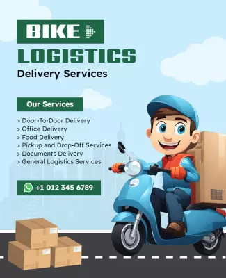 Bike Logistics Delivery Services Flyer Template