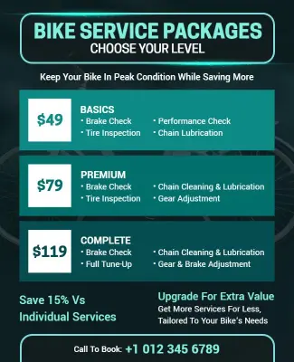 Bike Service Package Options Flyer Template